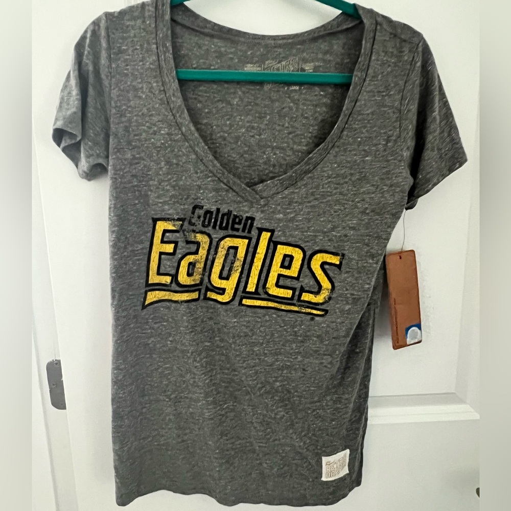 NWT Original Retro Brand Southern Miss Golden Eagles Grey V- Neck Tee, Size Lrg